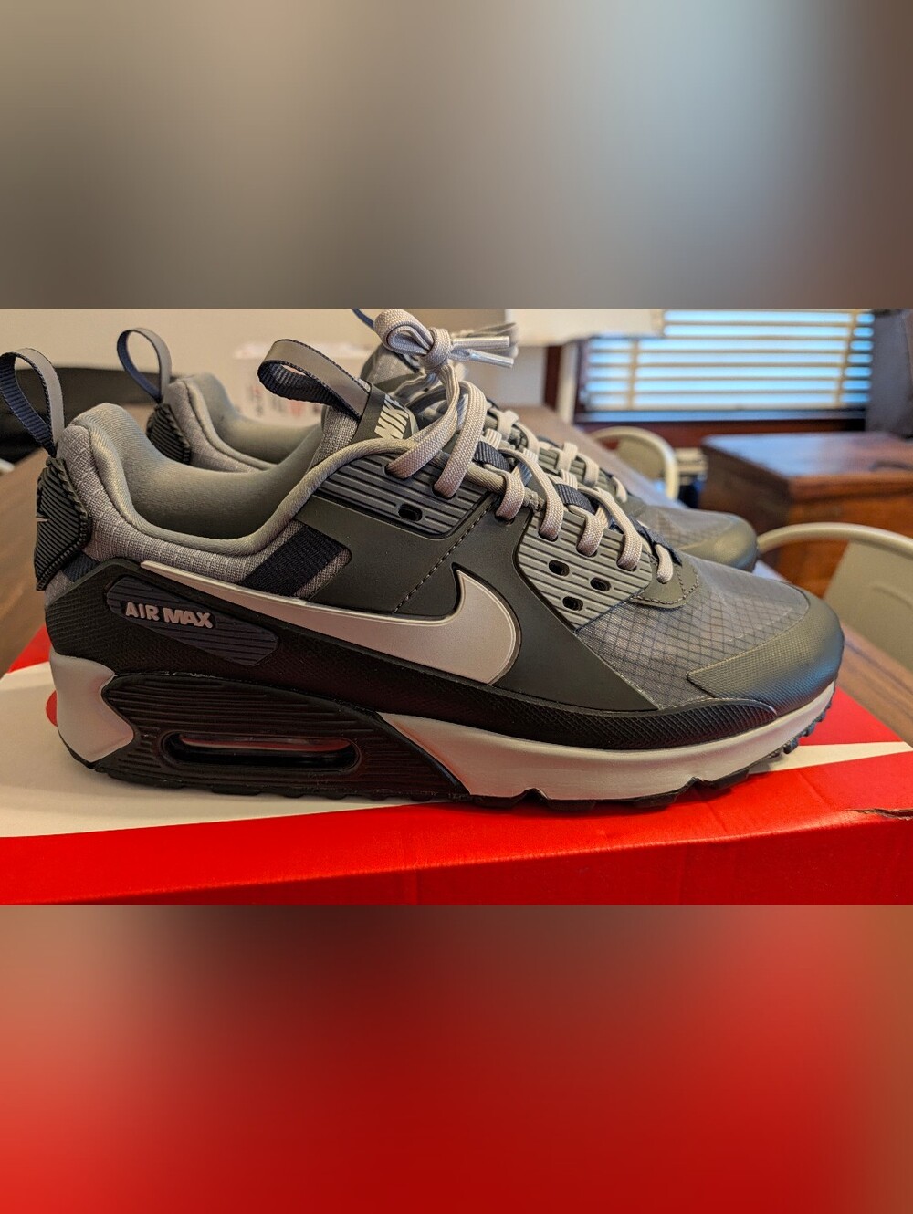 Nike Men’s Grey and Black Low-Top Sneakers